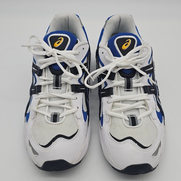 Asics Gel Running Shoes Mens Size 10 White Blue Black Yellow Sneakers - Picture 2 of 8
